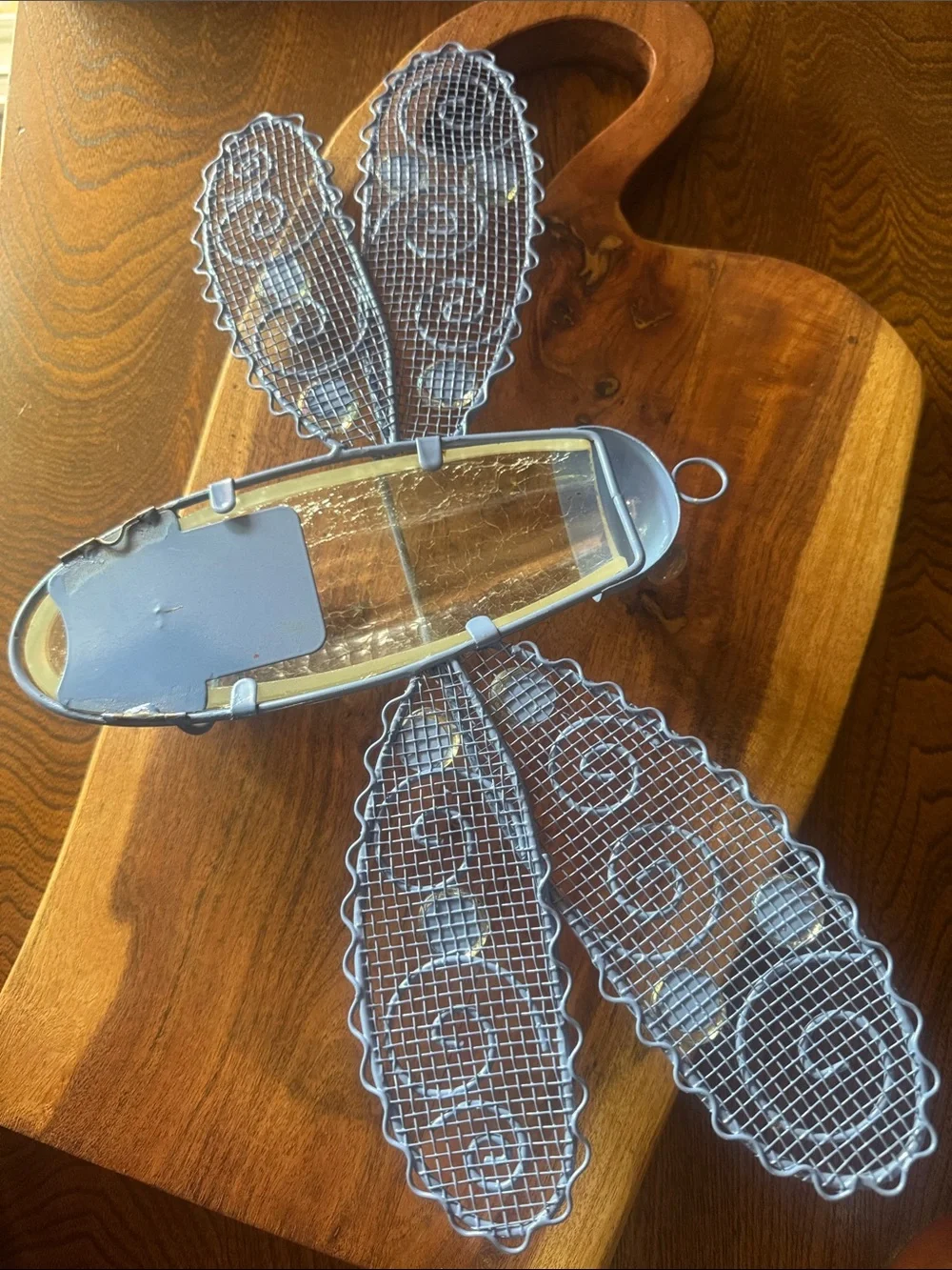 Decorative Metal & crackle glass Dragonfly Wall Accent/garden art